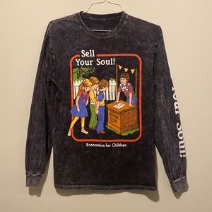 Steven Rhodes “Sell Your Soul!” Dark Gray Long Sleeve Top (Size M)